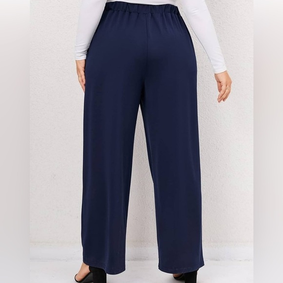 RAE MODE Elegant Navy Women's Wide-Leg Pants - Picture 2 of 10